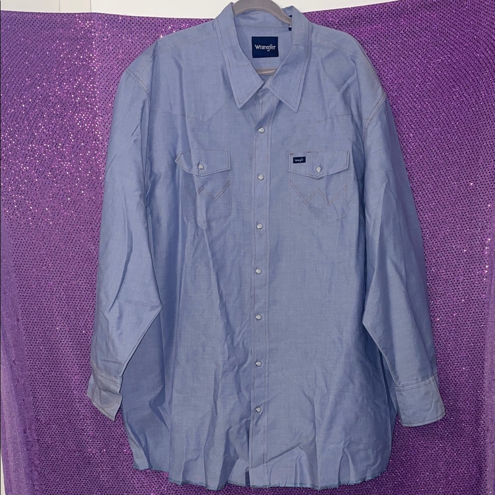 Wrangler Men’s Light Blue Size 20x37 | Long Sleeve Casual Western